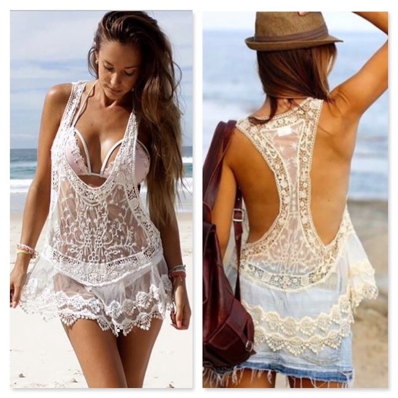 New! Boho Lace Cover Up - Picture 8 of 8